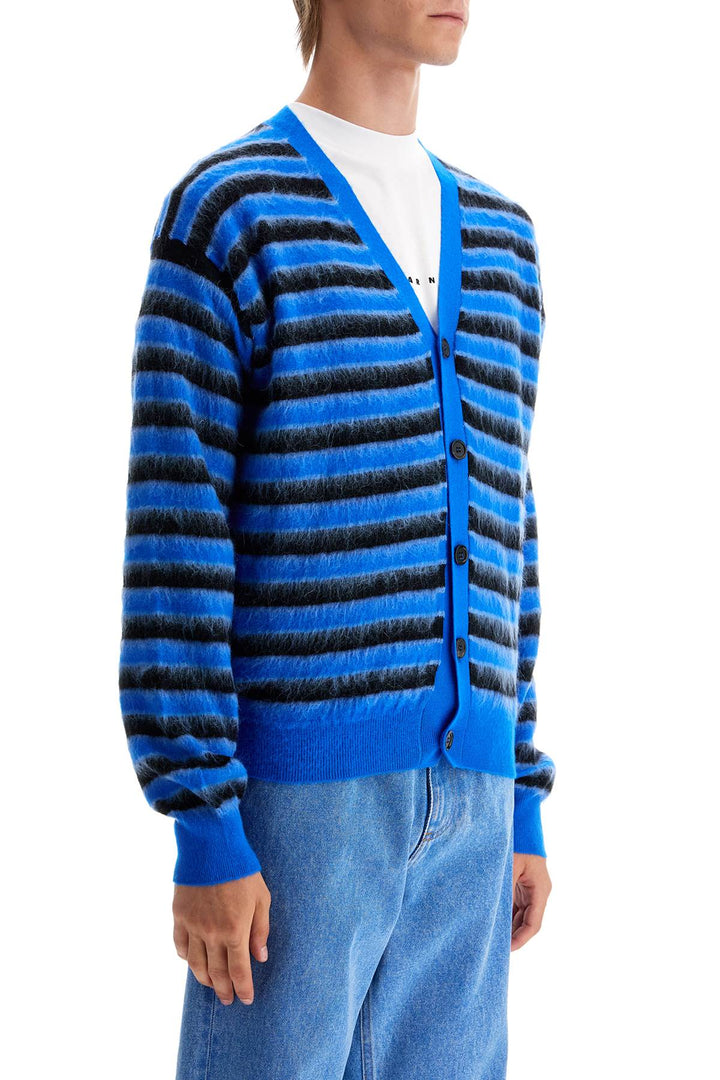 striped wool and mohair cardigan-1