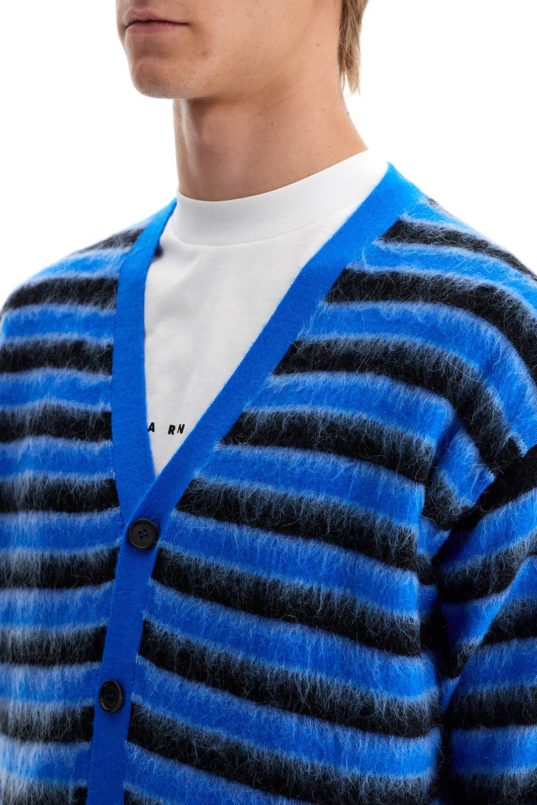 striped wool and mohair cardigan-3