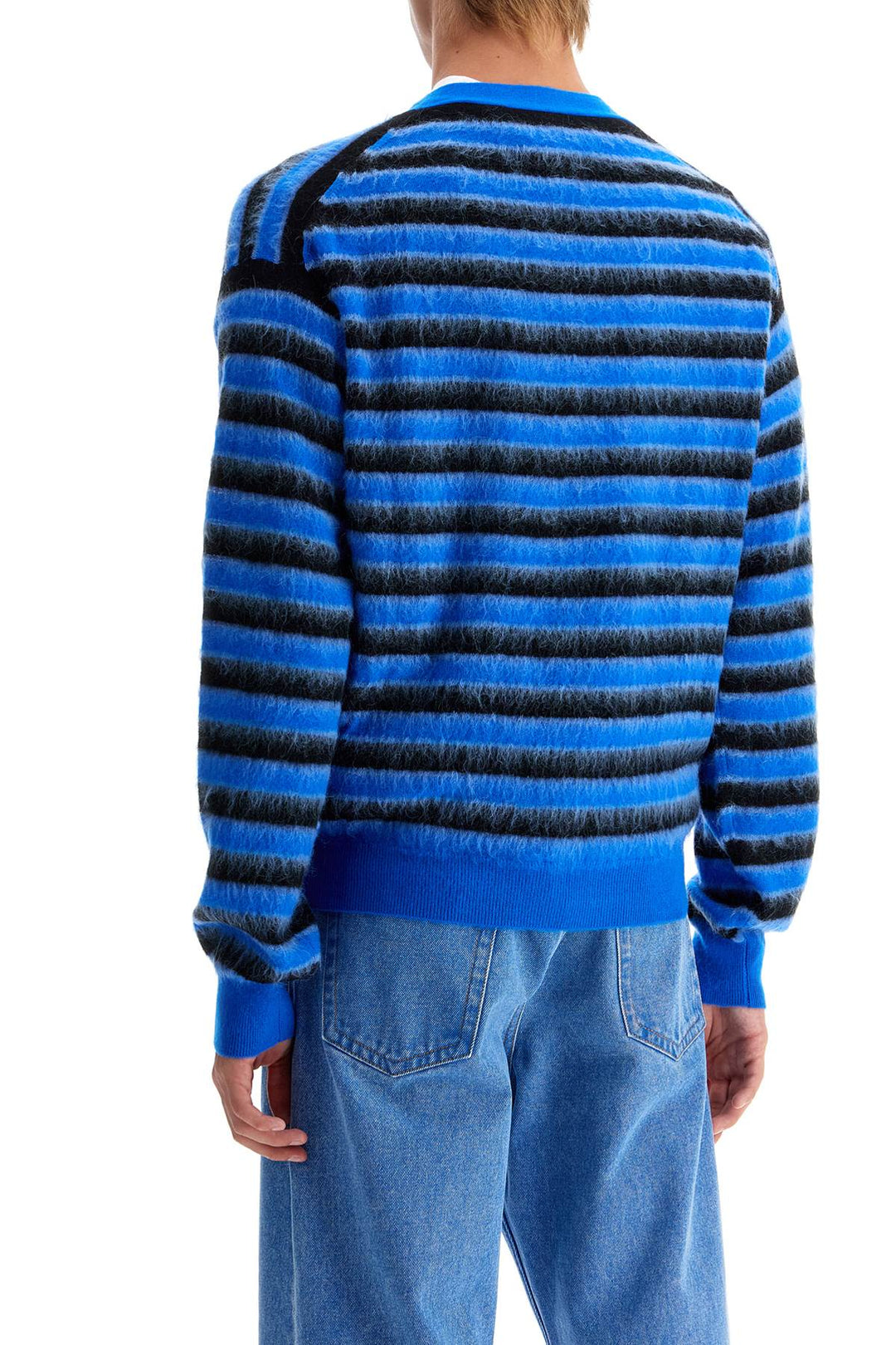 striped wool and mohair cardigan-2