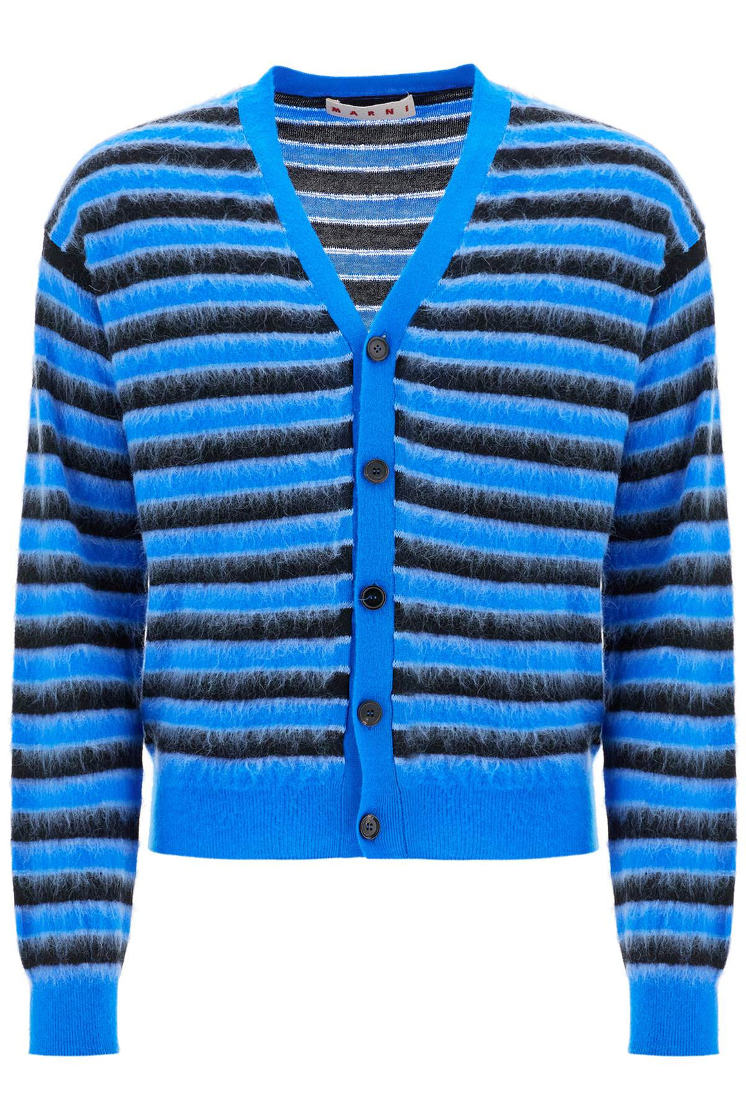 striped wool and mohair cardigan-0