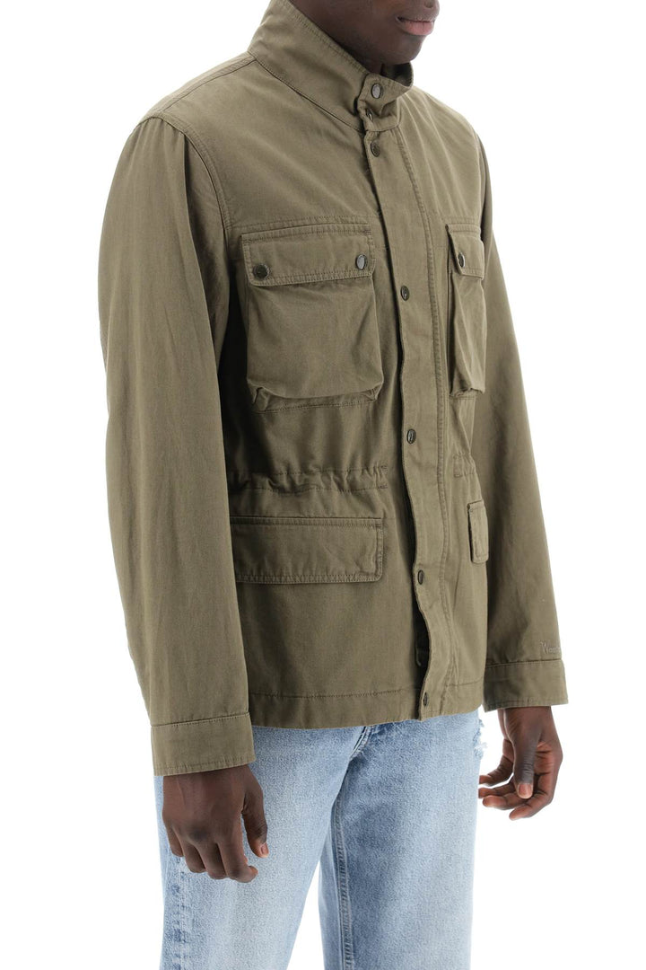 "field jacket in cotton and linen blend"-1