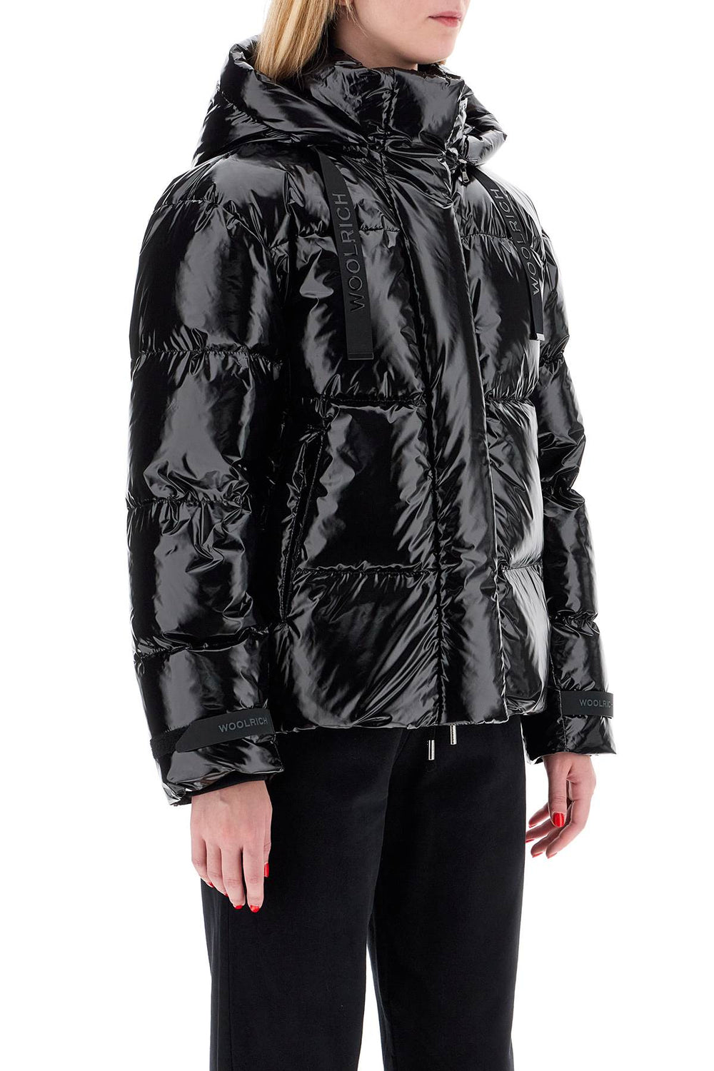 shiny nylon down jacket-1