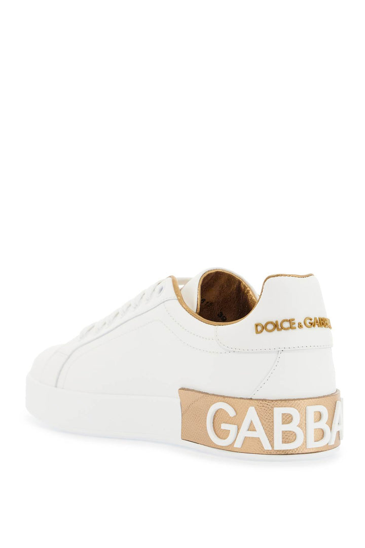 white calfskin low-top sneakers with gold details and velcro closure-2