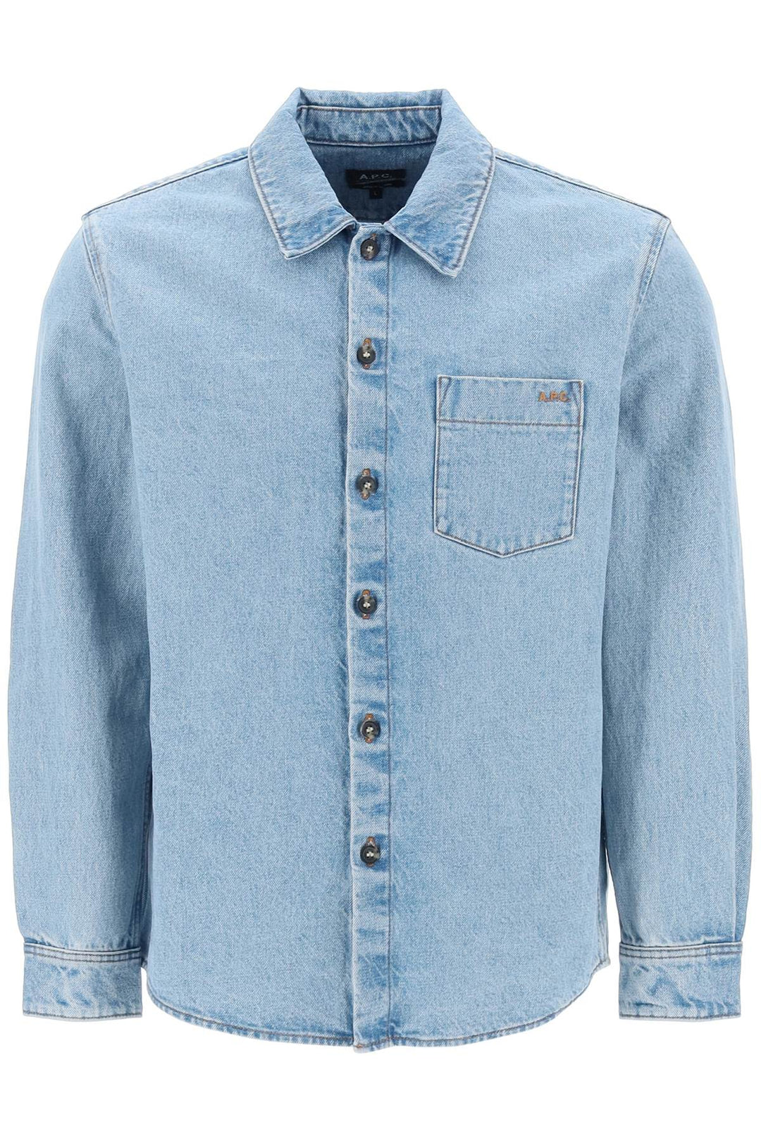 vittorio brodee poitrine denim overshirt-0