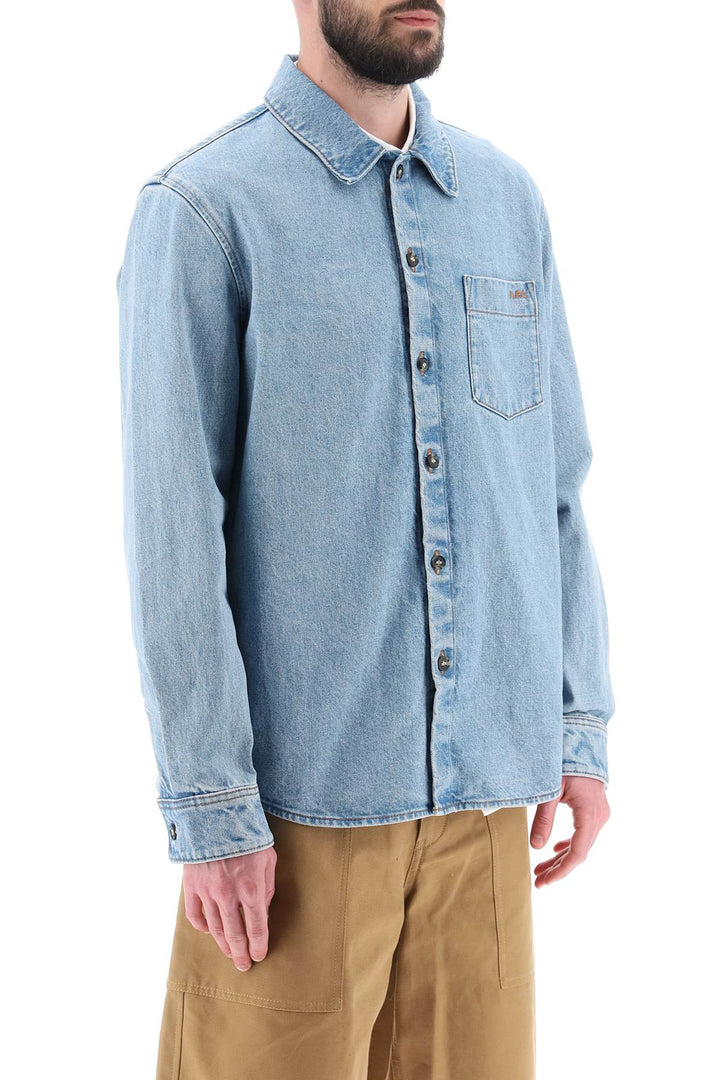 vittorio brodee poitrine denim overshirt-1