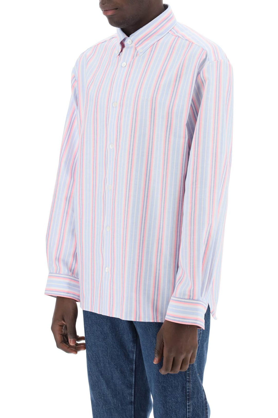 mathias striped oxford shirt-3