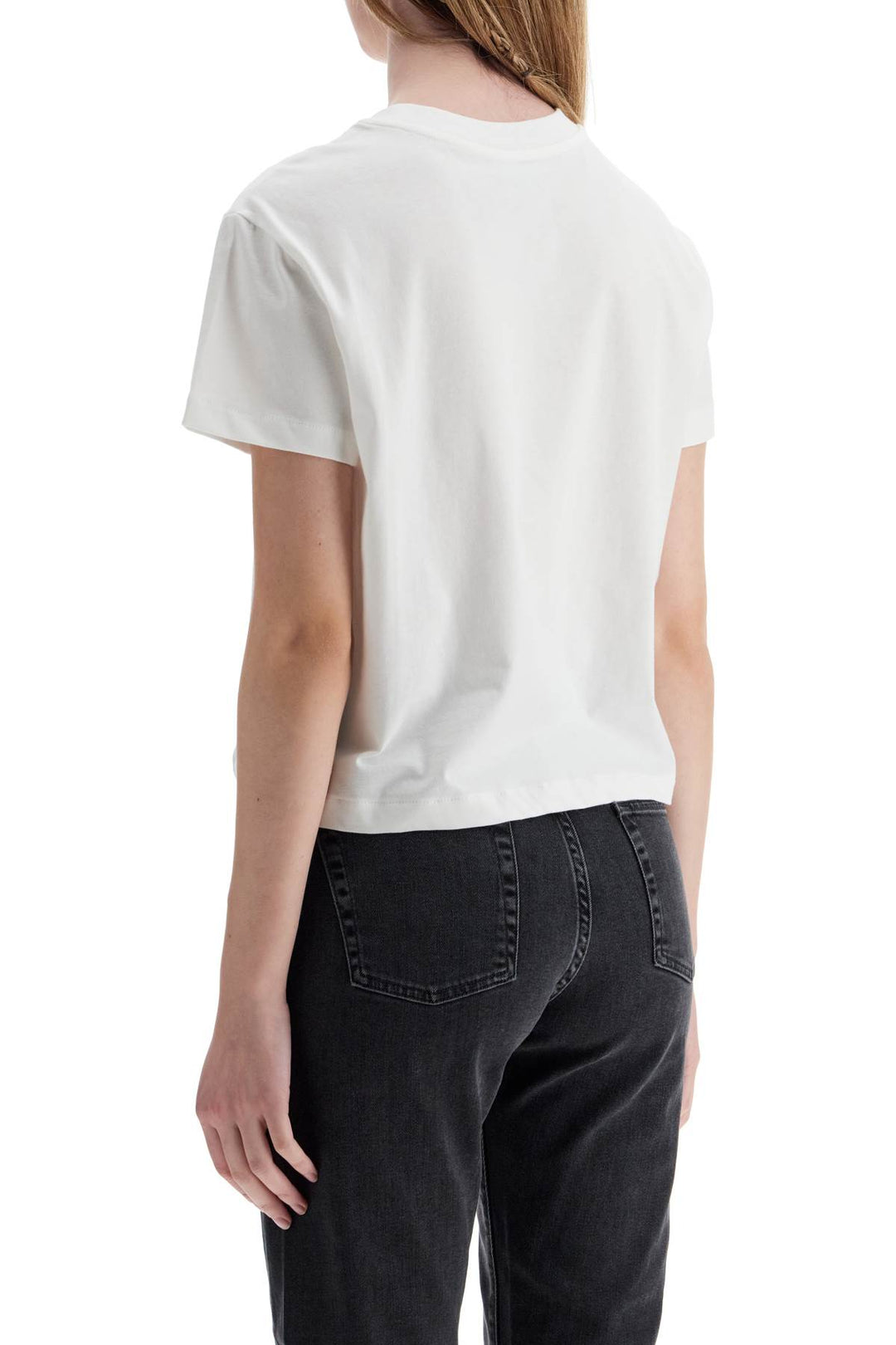 unisex boxy t-shirt in organic cotton white short sleeves-3