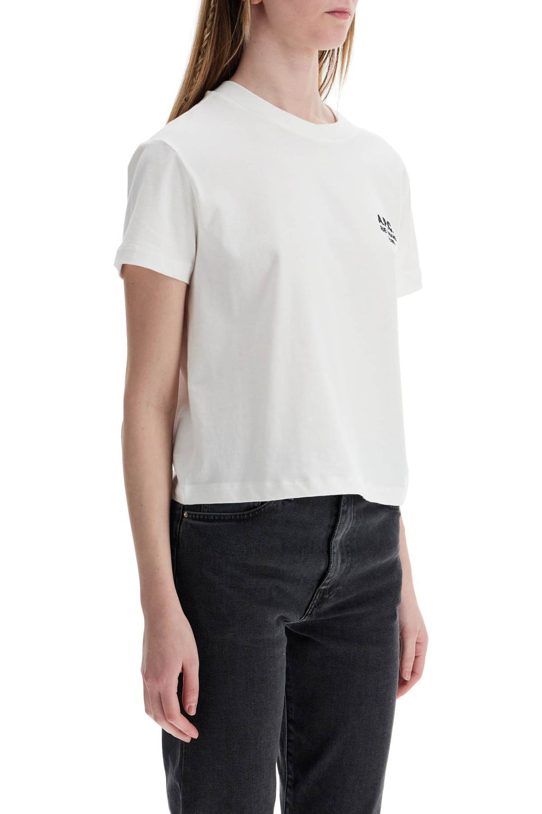 unisex boxy t-shirt in organic cotton white short sleeves-1