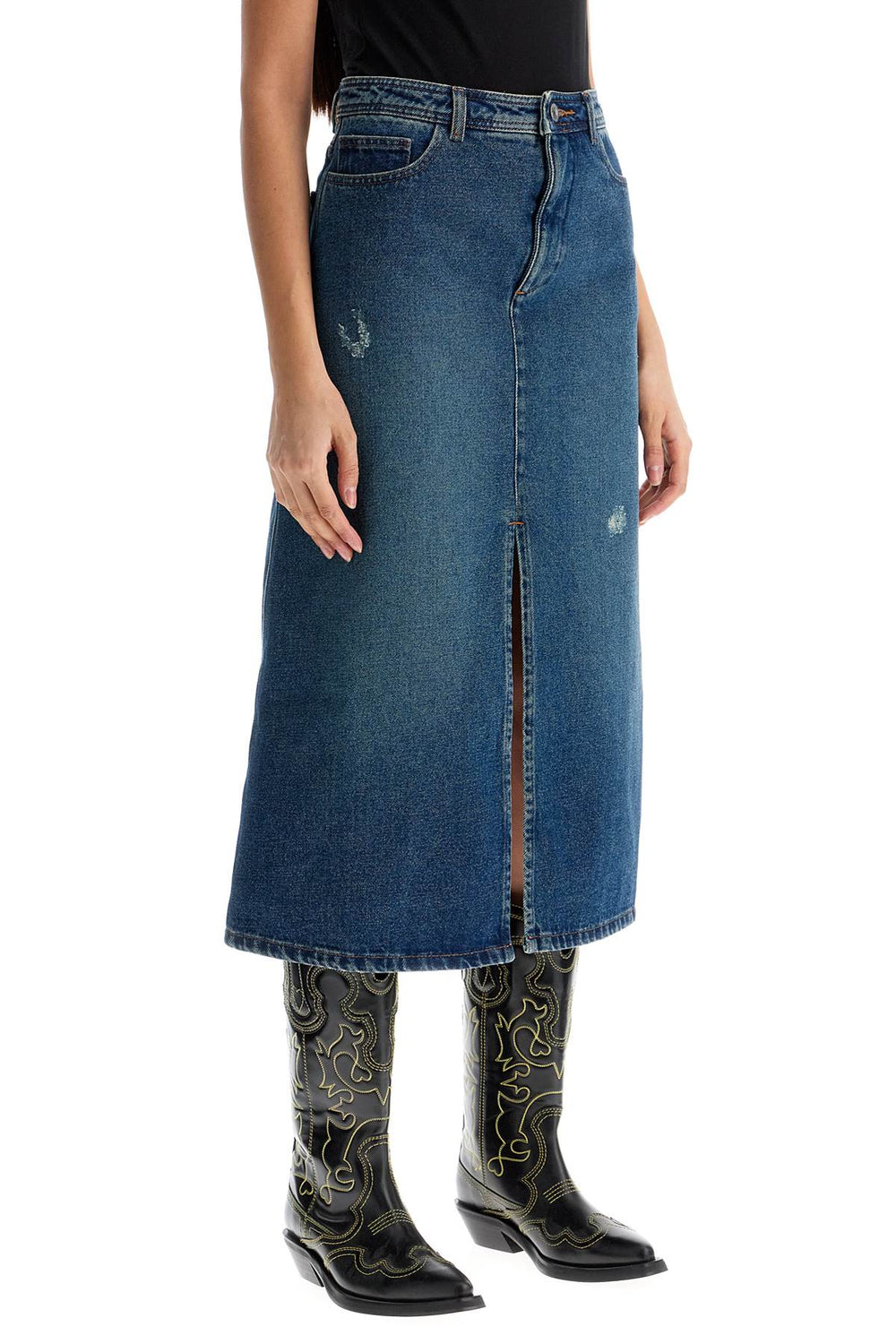 "georgia denim midi skirt in-1