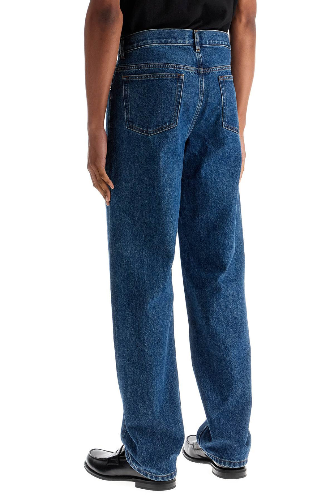 organic cotton indigo blue wide leg jeans-2