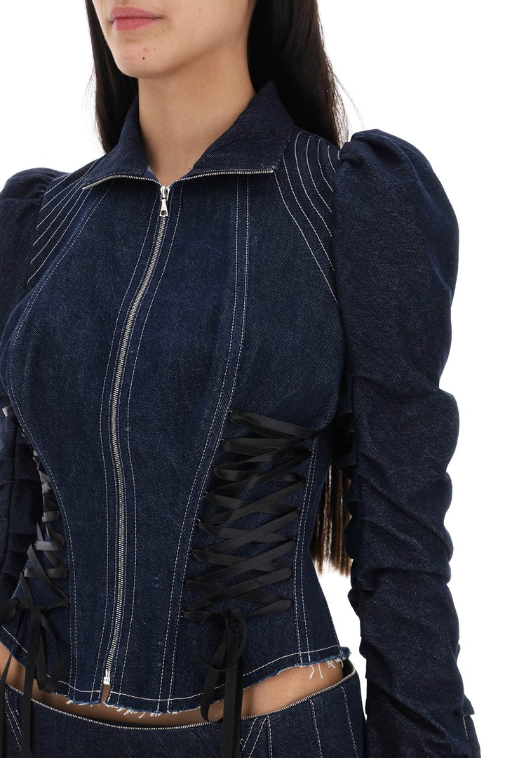 denim jacket with corset detailing-3