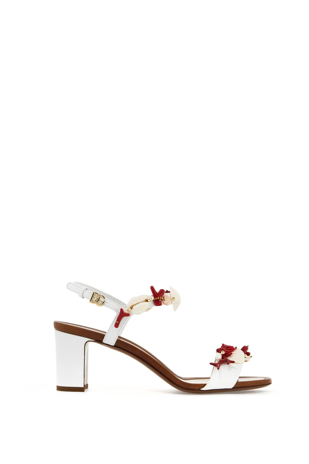 "nappa sandals with coral embellishments-0