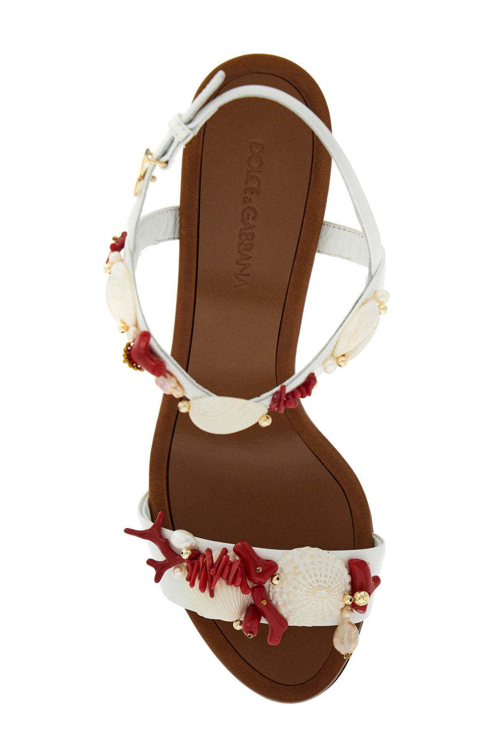 "nappa sandals with coral embellishments-1