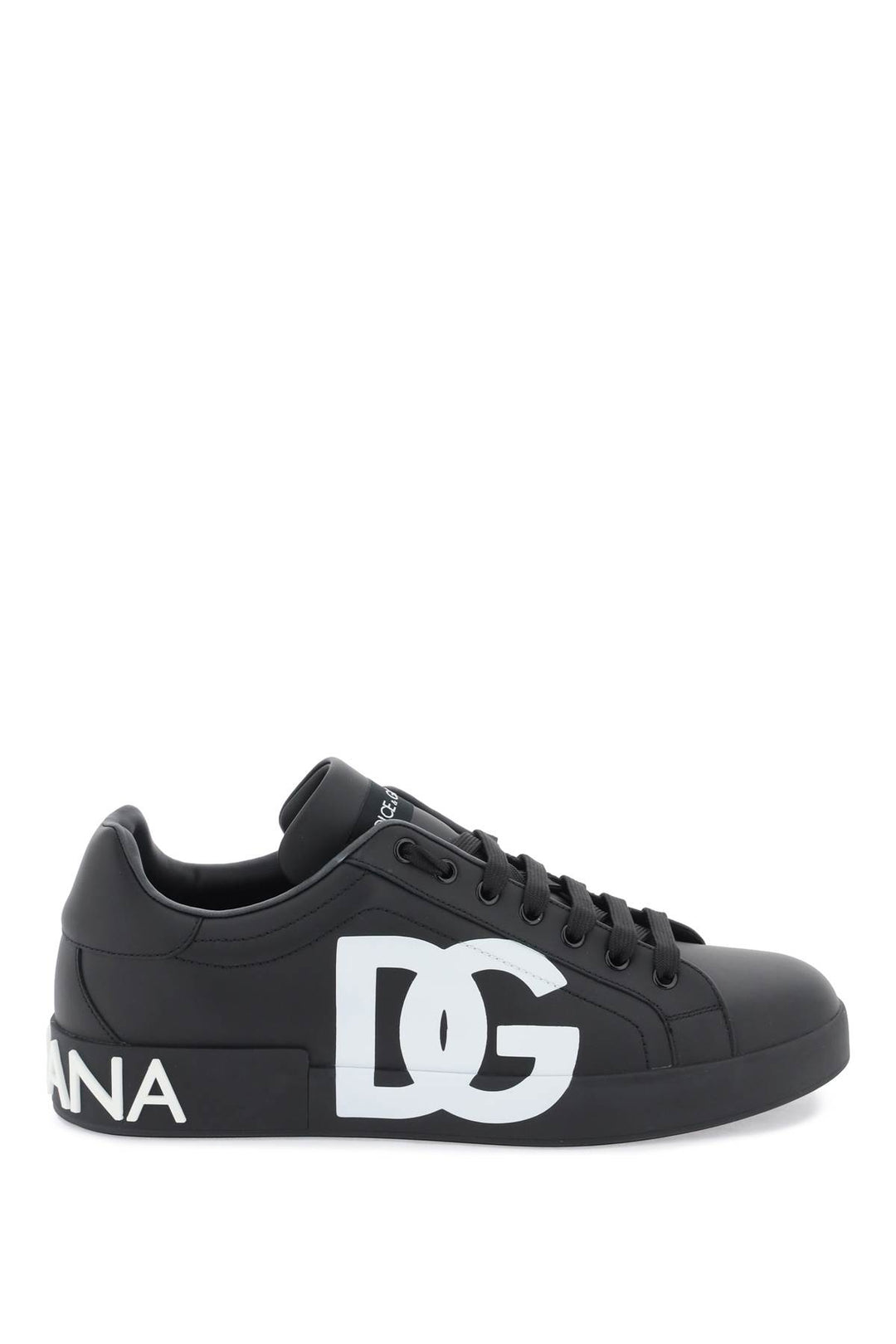 leather portofino sneakers with dg logo-0