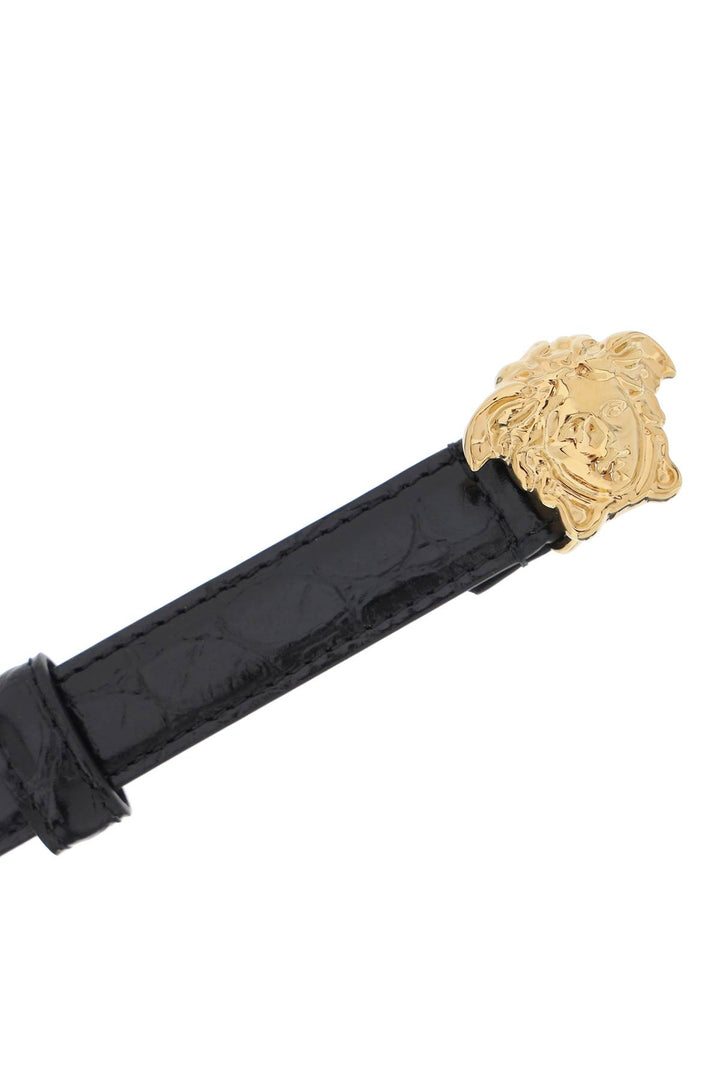 la medusa croco-embossed belt-2