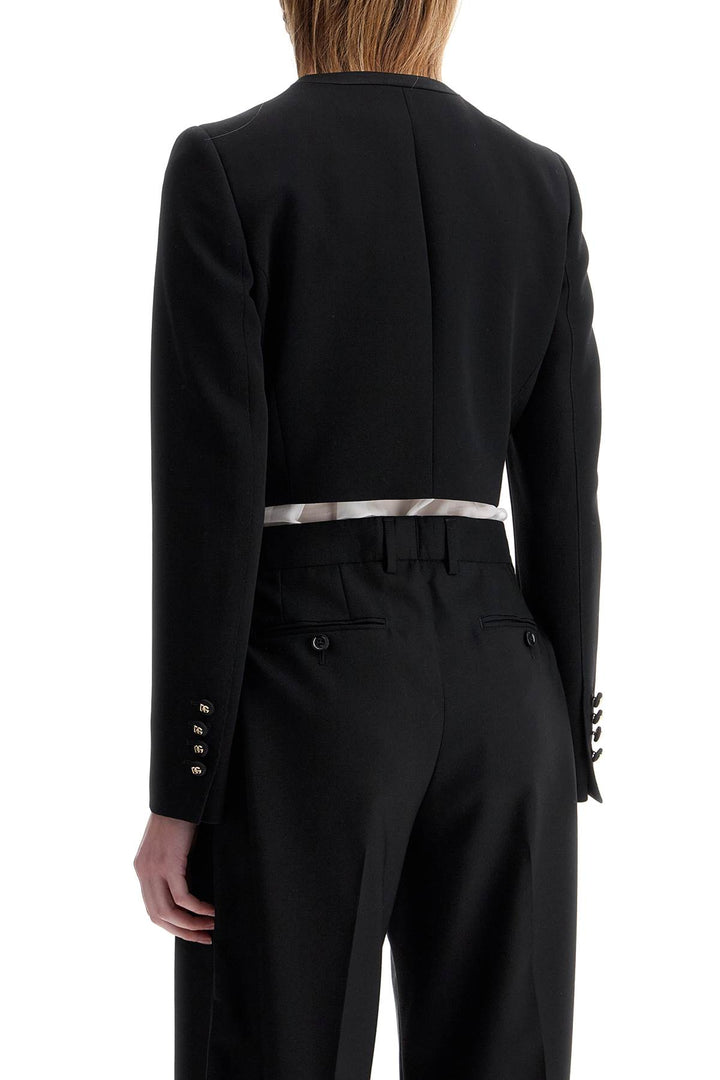 black wool blazer with logo buttons-2