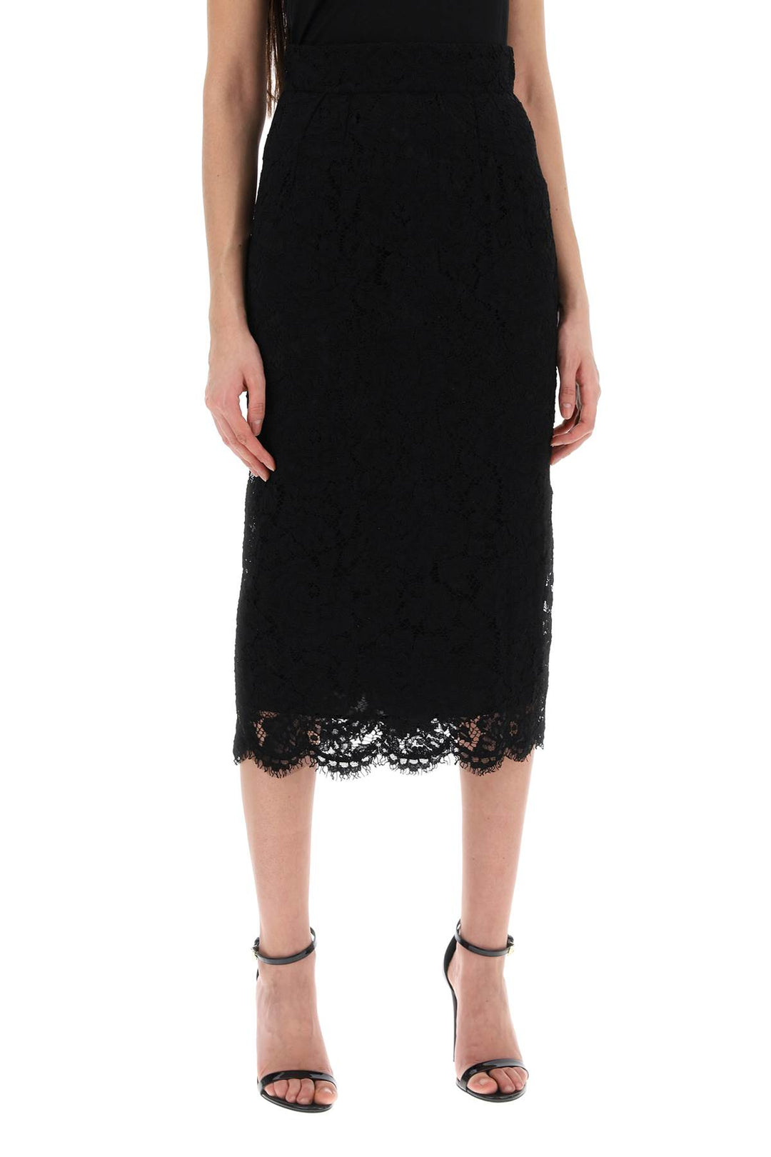 lace pencil skirt with tube silhouette-1