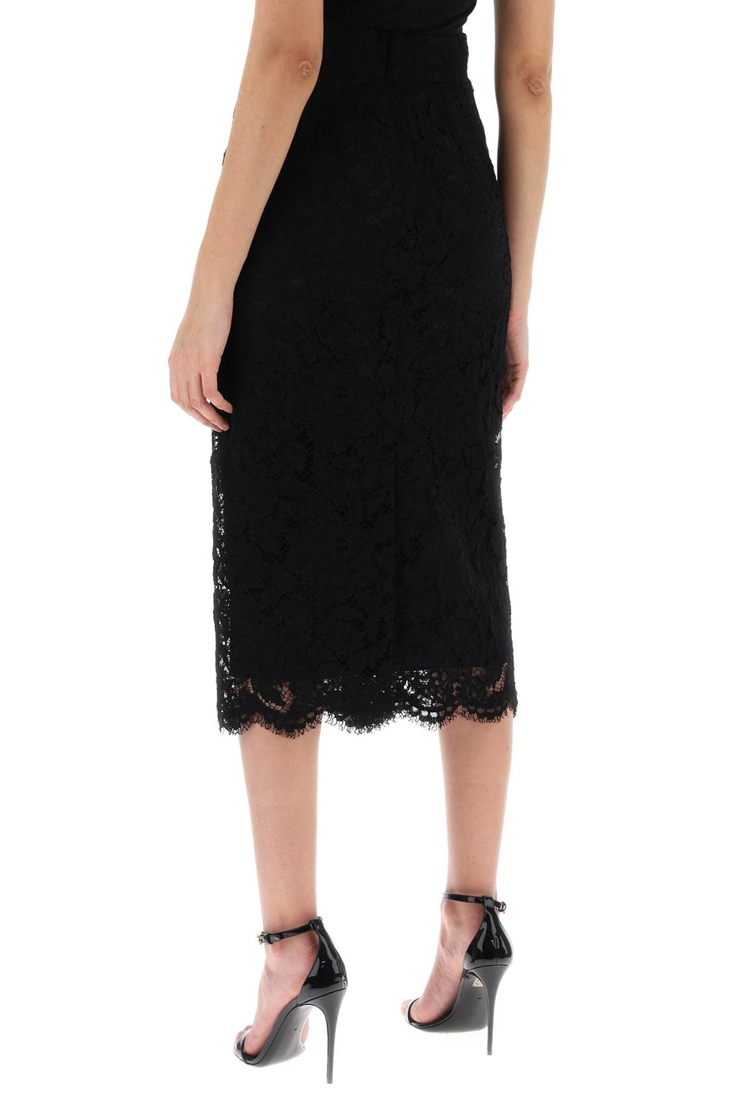 lace pencil skirt with tube silhouette-2