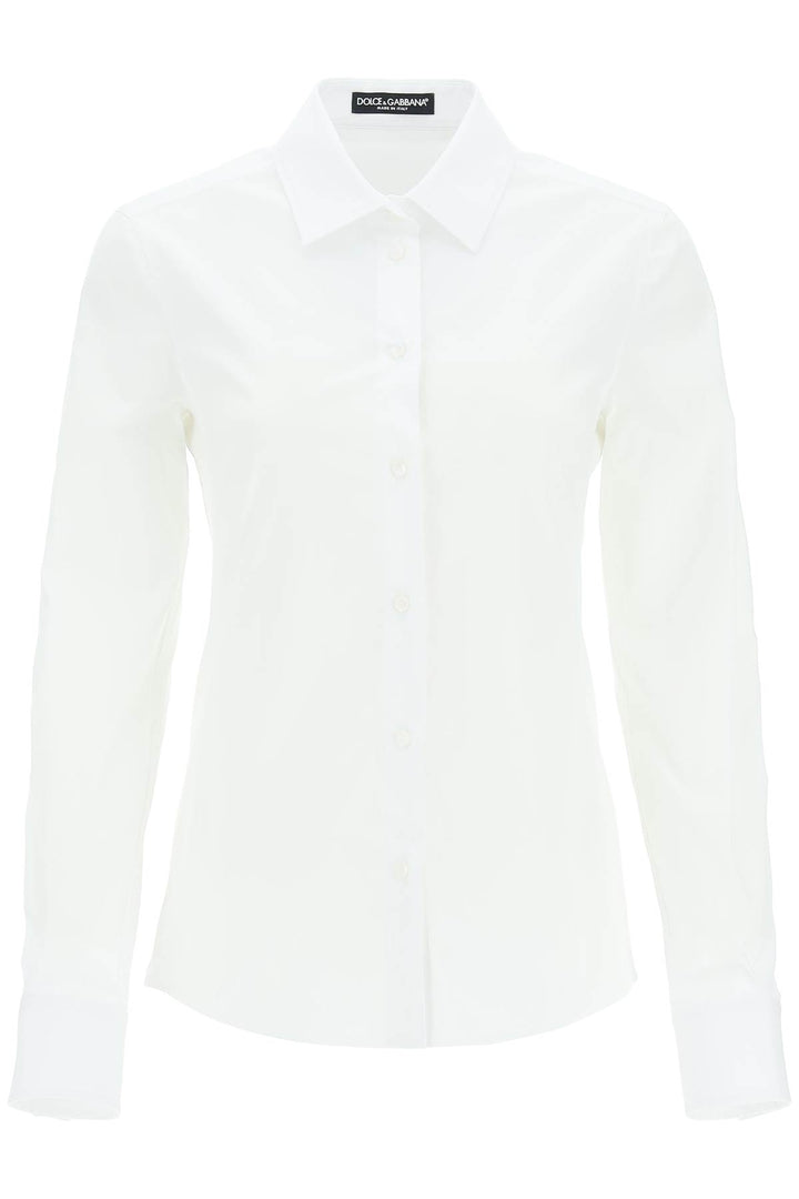 slim-fit stretch poplin shirt-0