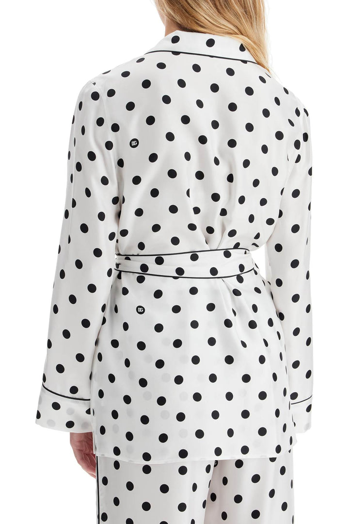 silk polka dot pajama shirt-2