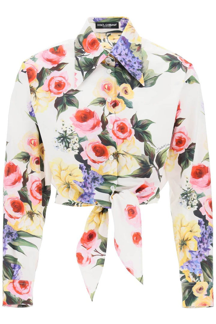 Dolce & gabbana rose garden cropped shirt-0