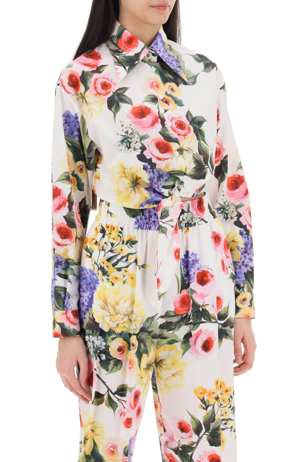 Dolce & gabbana rose garden cropped shirt-1