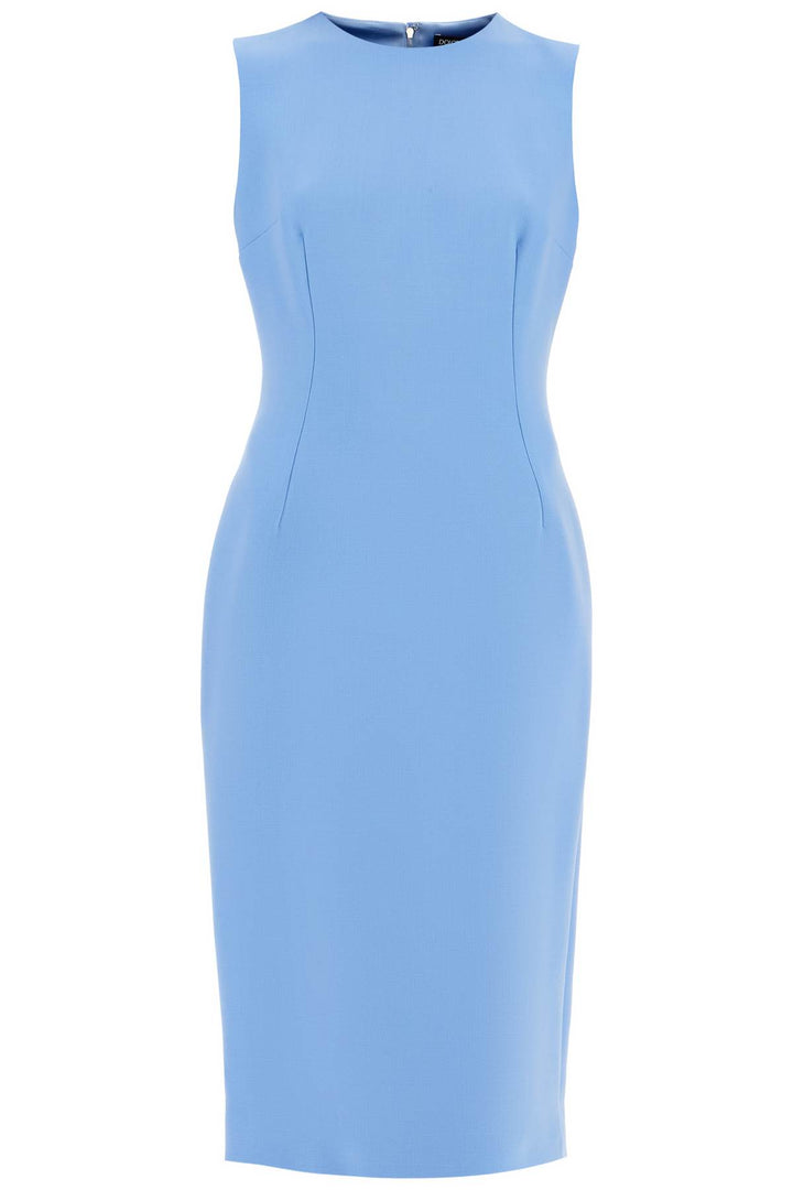 wool crepe sheath midi dress with tube-0