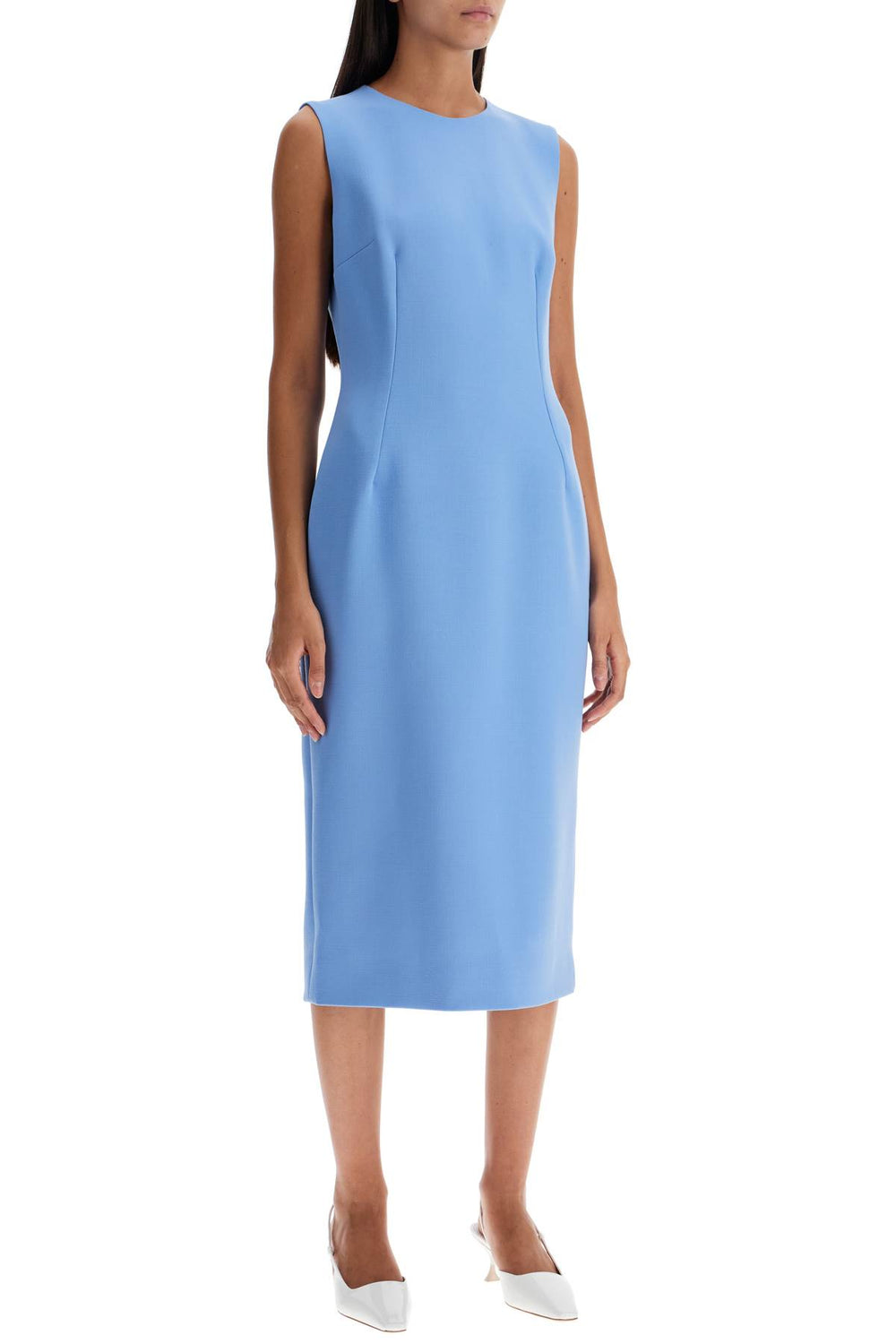 wool crepe sheath midi dress with tube-1