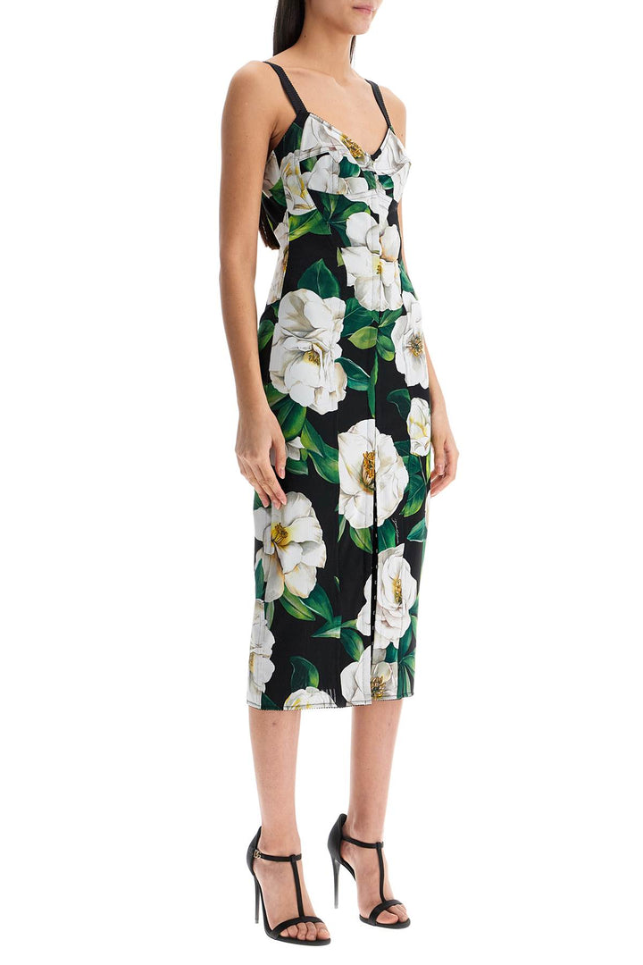 black floral midi synthetic dress-1