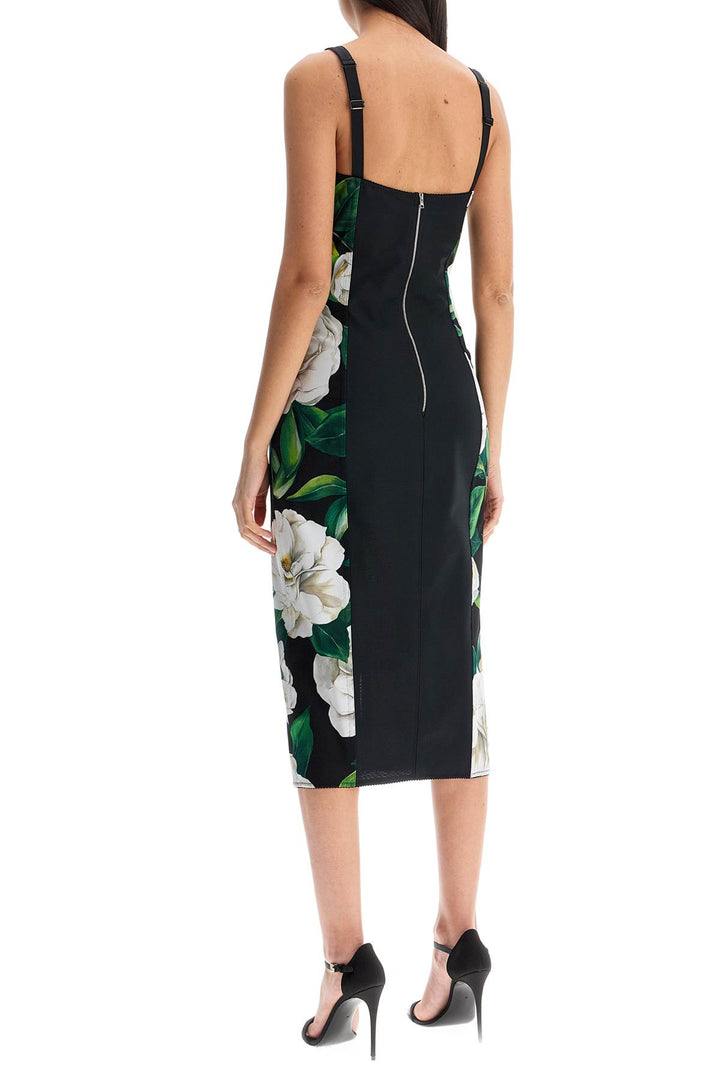 black floral midi synthetic dress-2