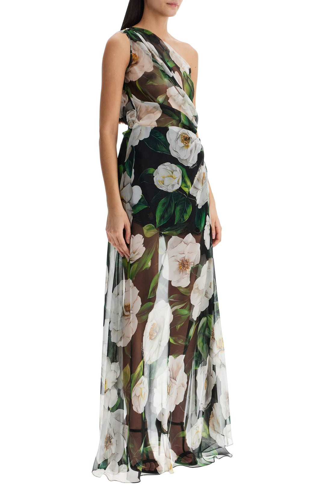 long one-shoulder floral silk dress-1