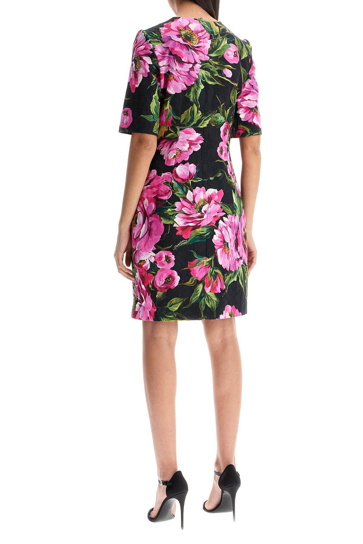 black floral cotton dress with peonies-2