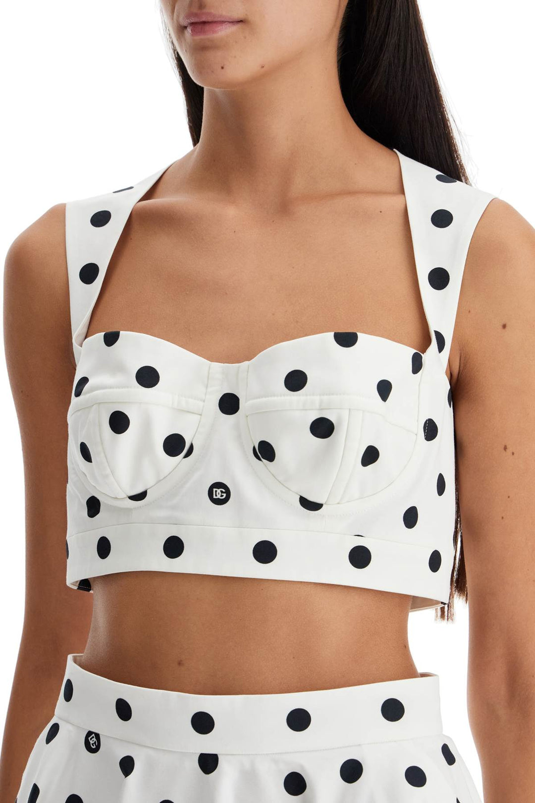 polka dot cotton bustier top with-3