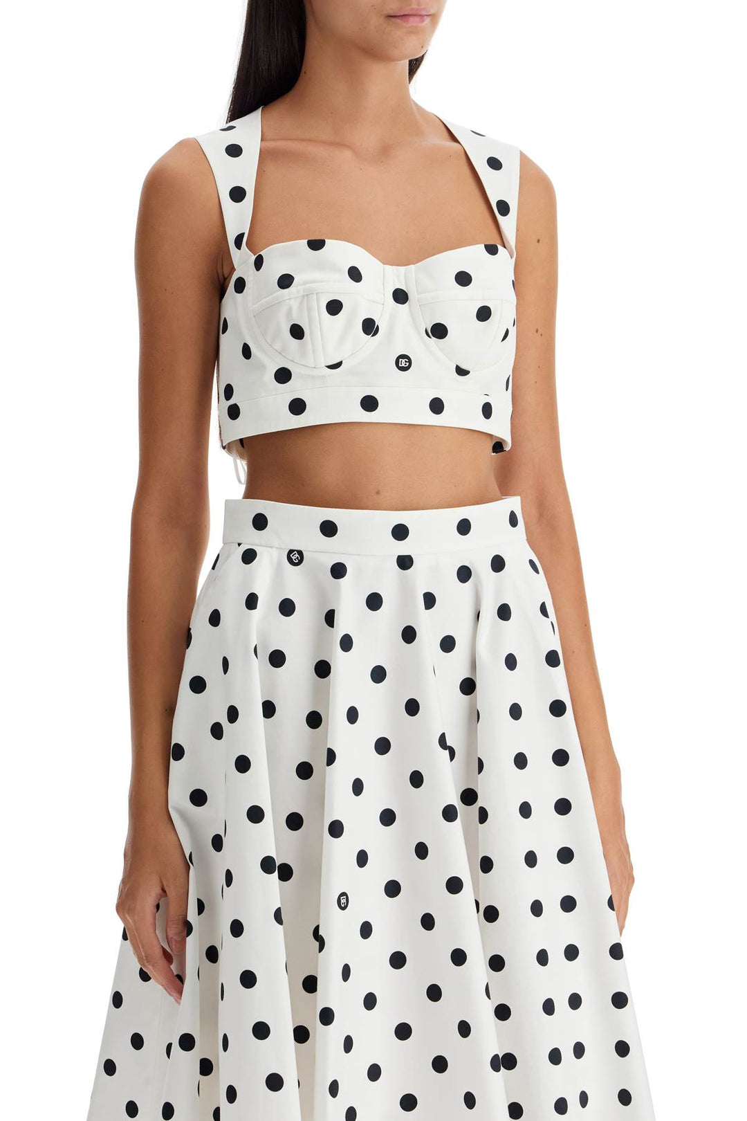 polka dot cotton bustier top with-1