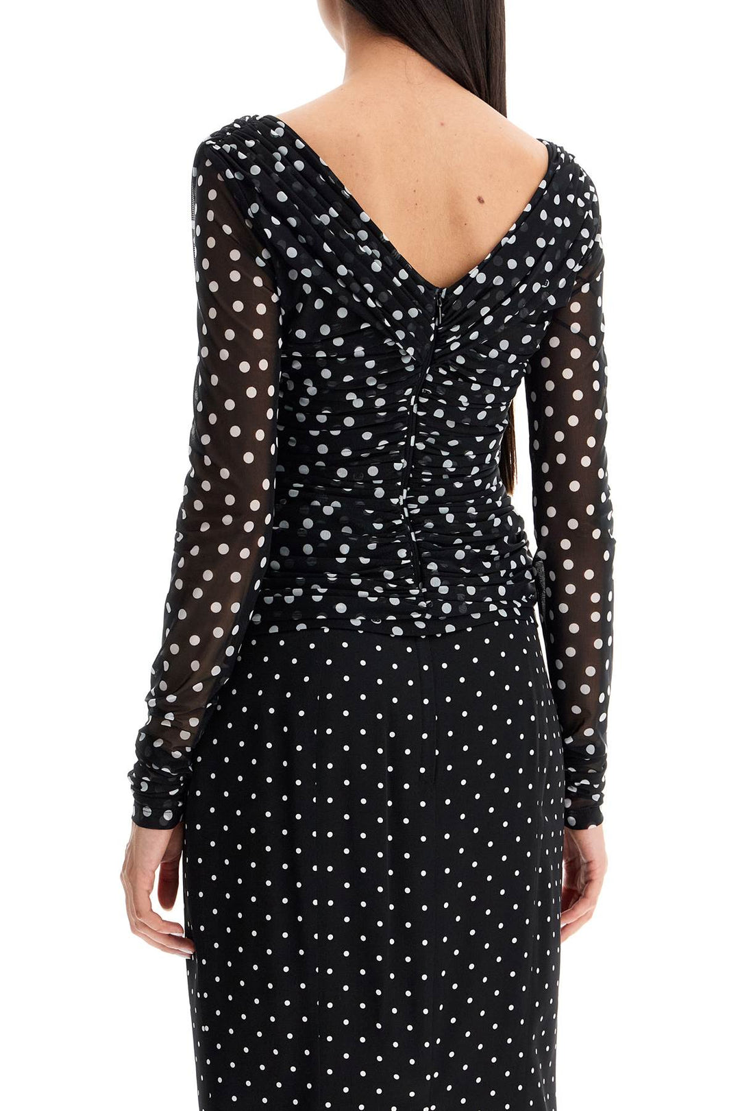 polka dot draped top with-2