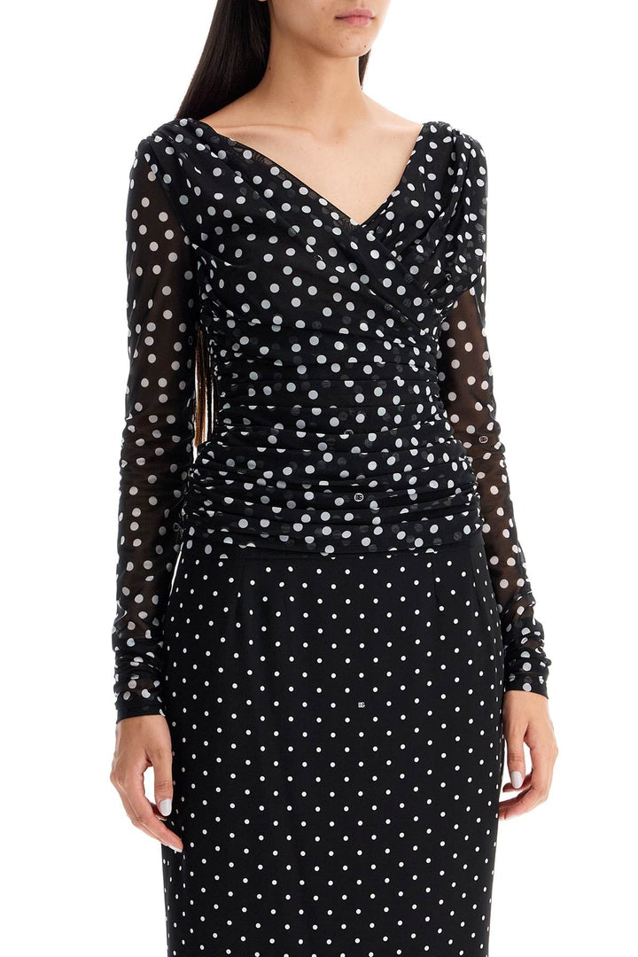 polka dot draped top with-1