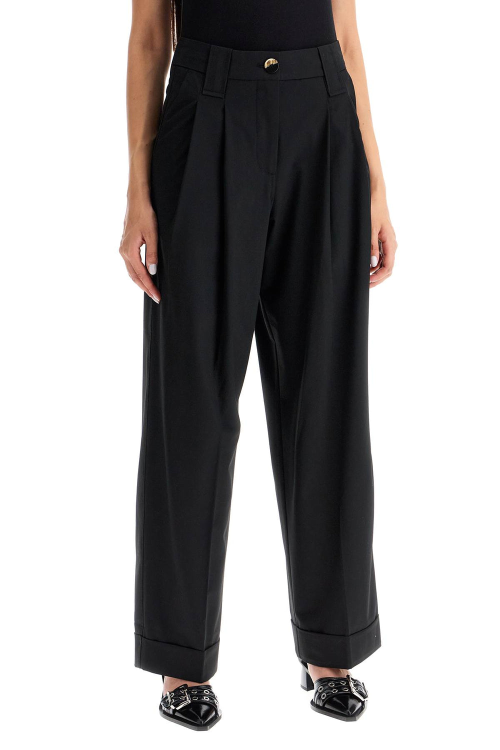 "flowy trousers with two ple-1