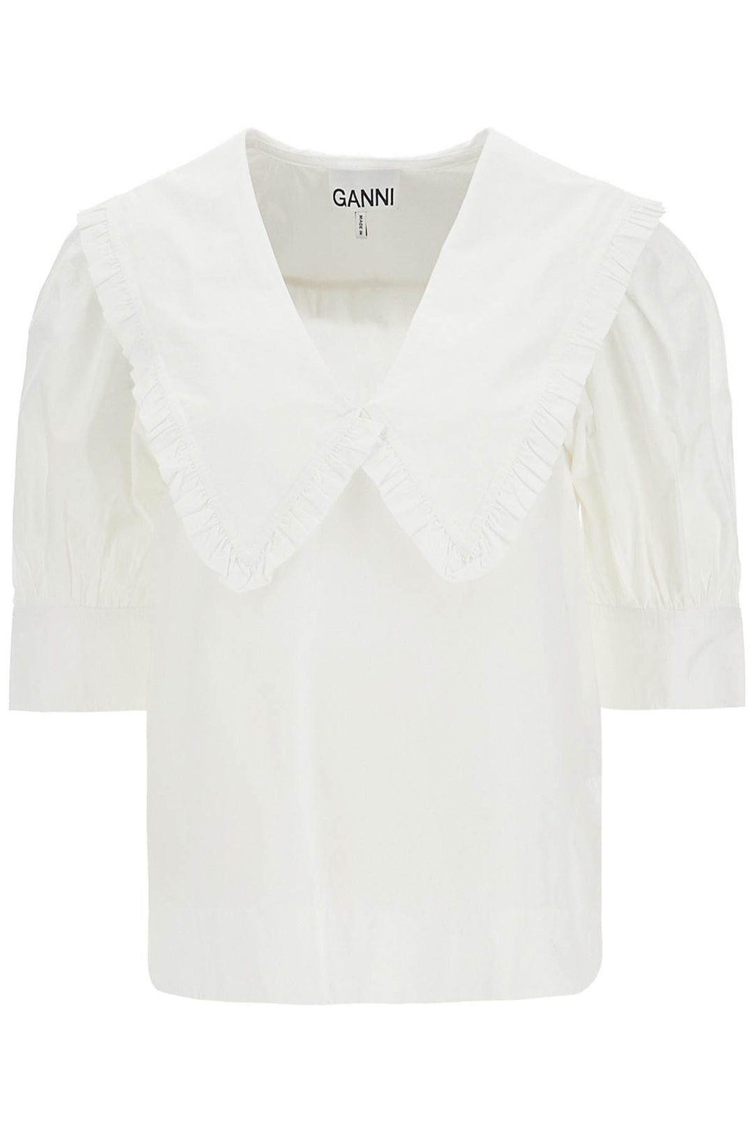 blouse with exaggerated collar and ruffle-0