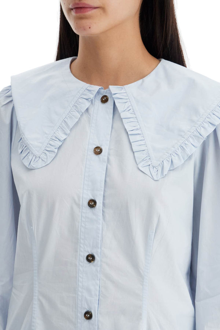 poplin shirt with oversized collar-3