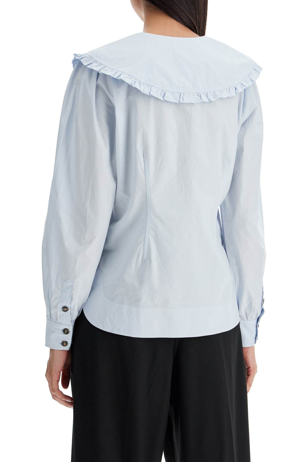 poplin shirt with oversized collar-2