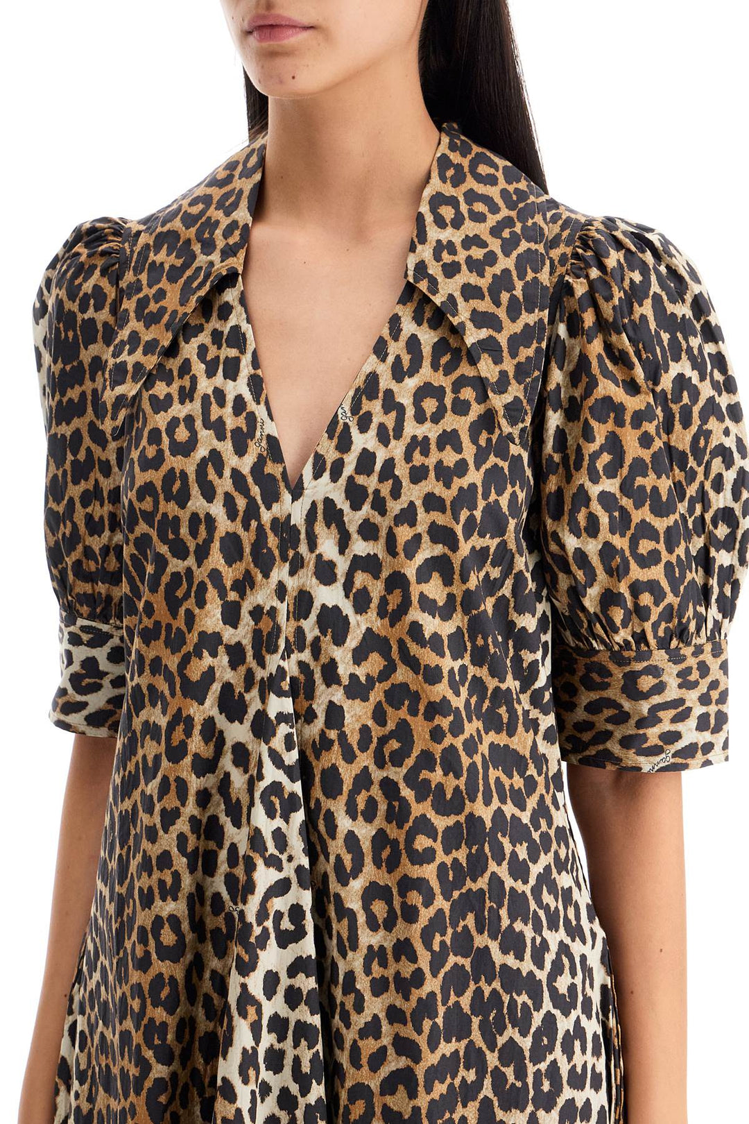 leopard print poplin dress-3