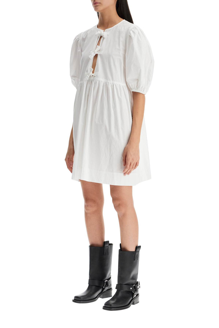 organic cotton tie string mini dress-3