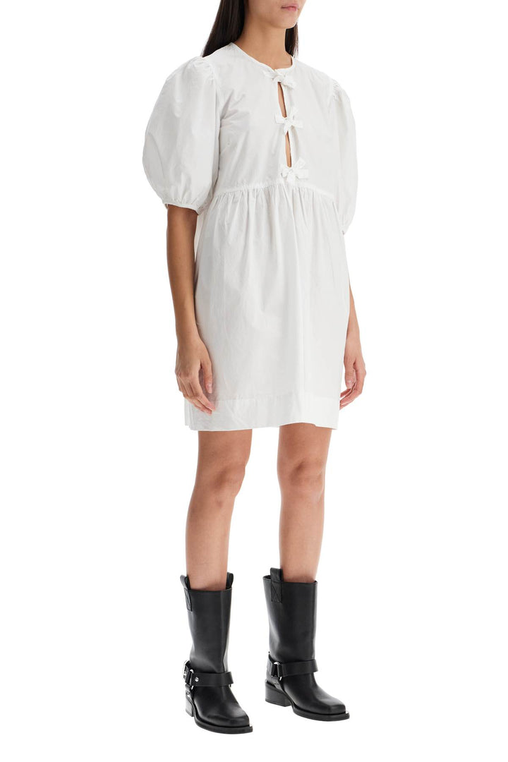 organic cotton tie string mini dress-1