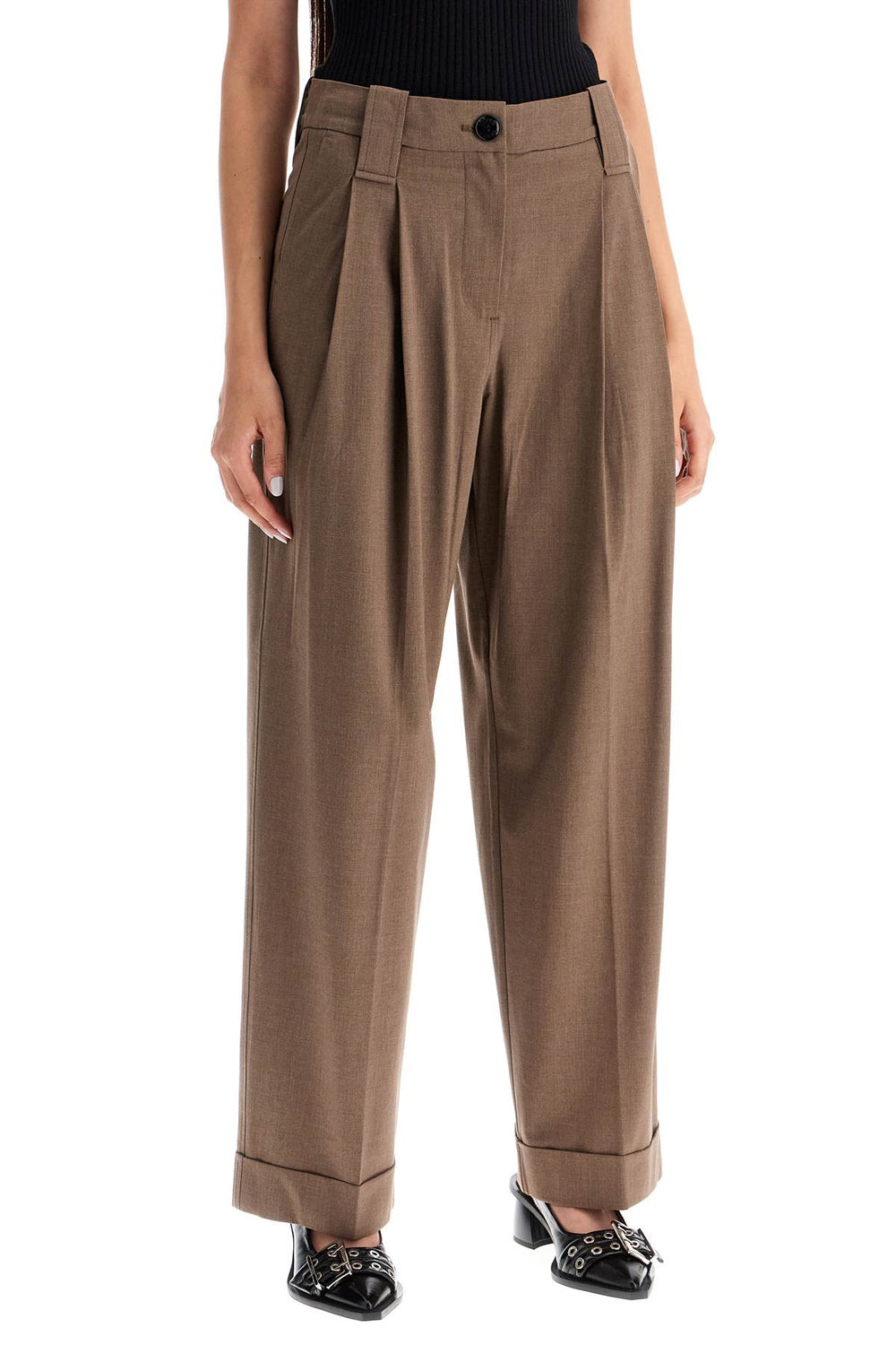 "flowy trousers with two ple-1