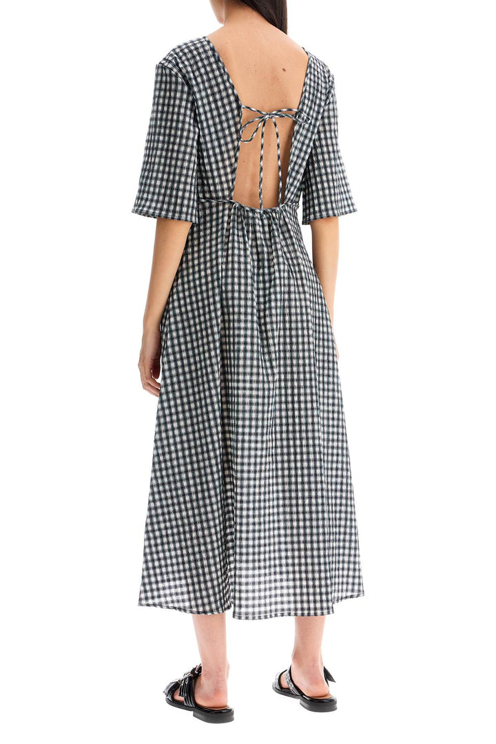 midi seersucker check dress-2