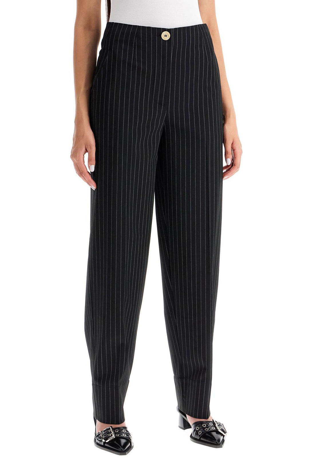 striped tapered trousers-1