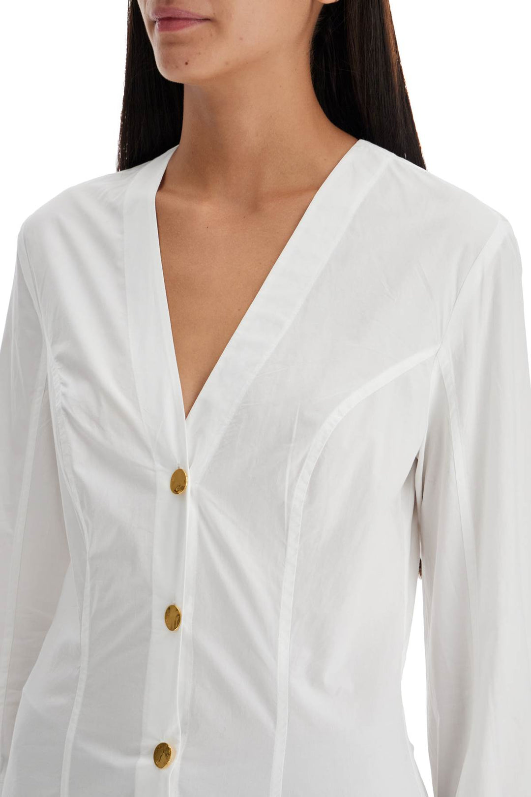 v-neck shirt with collar-3