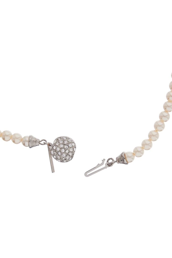 long 3-strand ivory pearl necklace with rhinestones-2