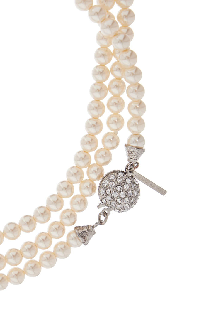 long 3-strand ivory pearl necklace with rhinestones-1