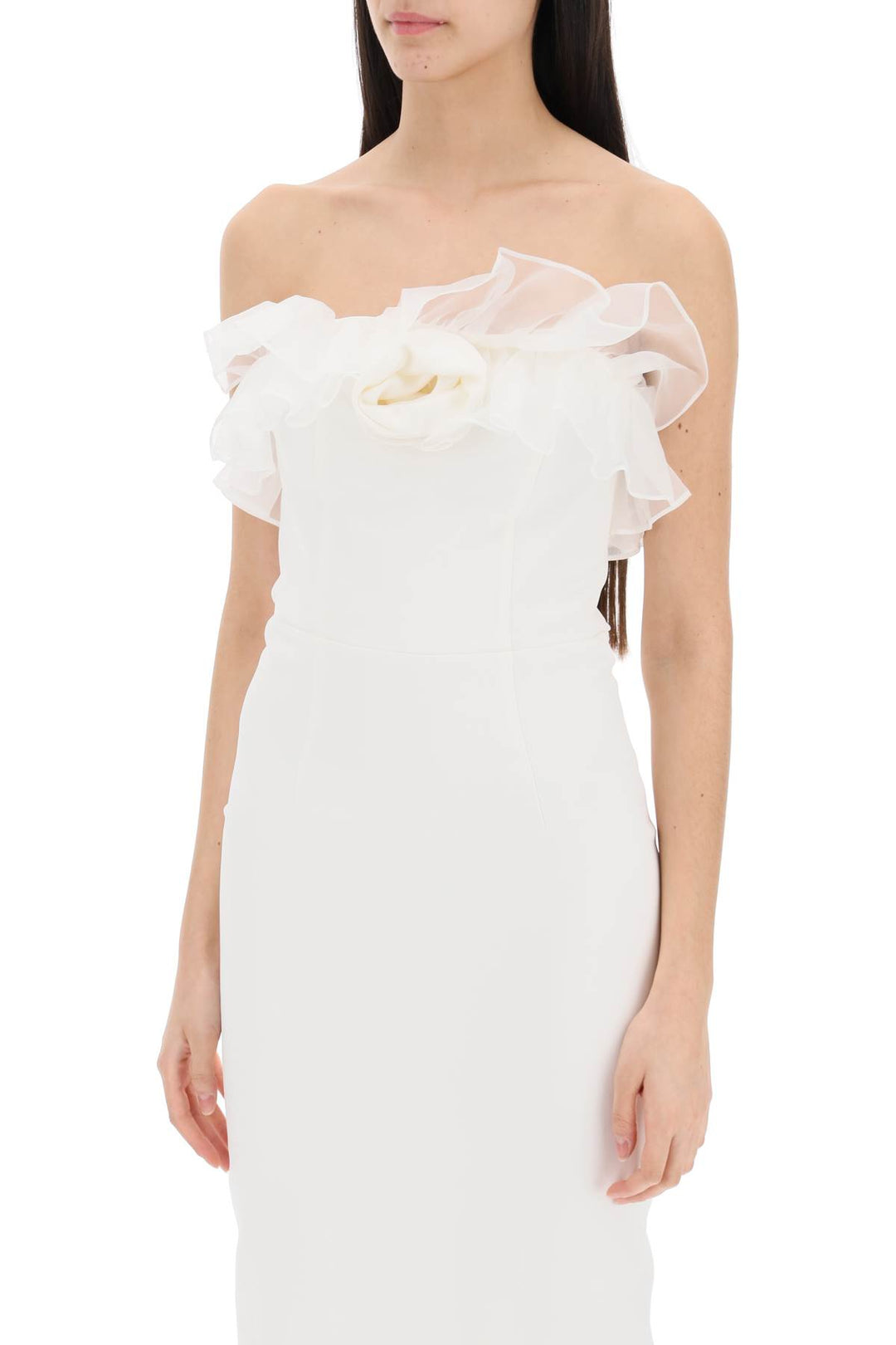 Alessandra rich strapless dress with organza details-3